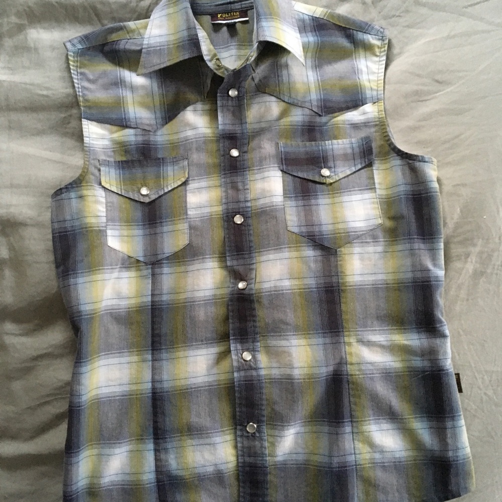 Sleeveless Men’s Woven “Cowboy”:Shirt